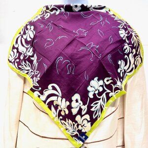 New  Givenchy Mini Scarf cotton 19.5"  brown green white color floal printed(94